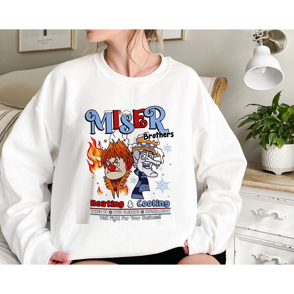 Miser Brothers Christmas Shirt, The Year Without Santa Claus Shirt, Snow Miser Heat Miser Shirt, Heating and Cooling Christmas Movie Shirt.jpg