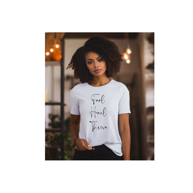 Feel Heal Thrive Shirt, Psychologist Shirt, Inspirational Shirt, Gift for Her, Shirt for Her, Wellness Shirt, Therapist Shirt, Positive Tee.jpg