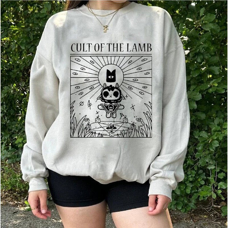 Cult of The Lamb T-Shirt Sweatshirt Hoodie, Cult of The Lamb tshirt, Cult of The Lamb Video Game Tshirt, COTL Game Sweatshirt.jpg