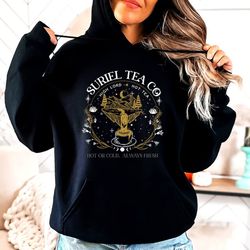 suriel tea co hoodie, acotar hoodie, sarah j maas bookish hoodie, a court of thorns and roses, acotar velaris sweater, s