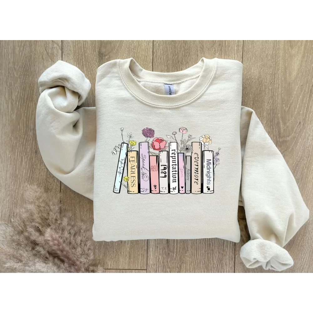 Tay-l0r Swiftie Vintage Albums As Books Sweatshirt, Tay-l0r's Version Music Albums As Books Sweatshirt, Swiftie Merch Gift Ideas 3.jpg