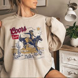 vintage coors rodeo sweatshirt, retro coors cowboy shirt, the original coors cowboy sweater, western sweatshirt, country