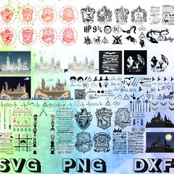 Hogwarts Houses Bundle Svg, Harry potter Svg, HP Wizard and Magic Wand SVG, Bundle digital prints