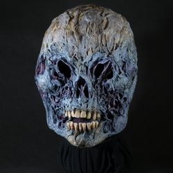 OOAK mask. Rotten human skull.  Skull mask for halloween.