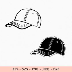 Baseball cap SVG Outline Silhouette Dxf