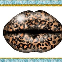 leopard lips sublimation design