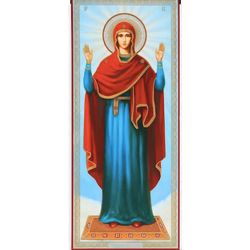 The Unbreakable Wall Mother of God | Lithography icon print on Wood | Size: 10" x 4"