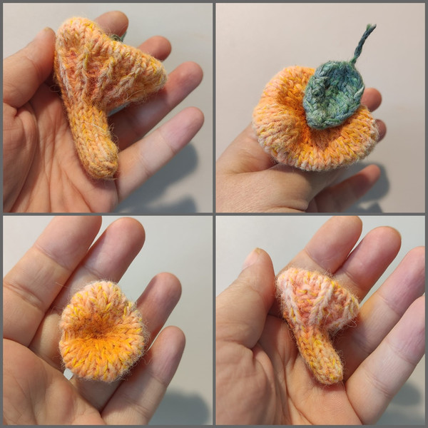 Гриб лисичка вязаная 2 knitted mushroom chanterelle.jpg
