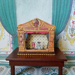 Miniature puppet theater for doll houses.