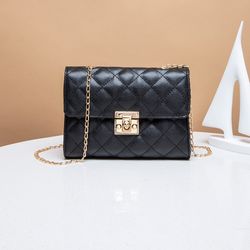 Womens Mini Quilted Chain Flap Square Bag
