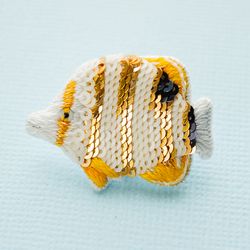 Yellow fish brooch to order