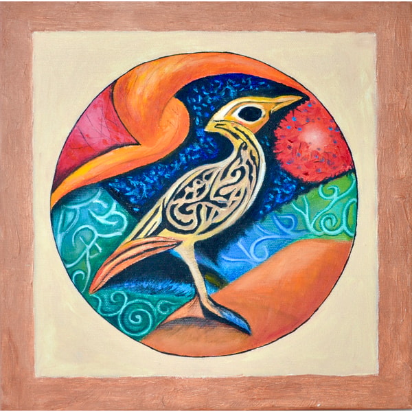 Abstract Bird Collage Abstract bird oil painting, original art, painting, portrait - Inspire ...