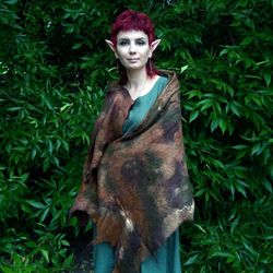 handmade wool shawl mallorn bark