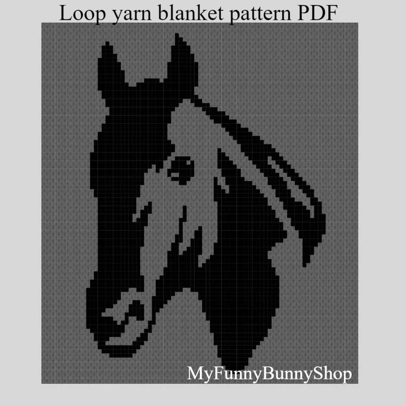 Loop yarn finger knitted Horse blanket pattern PDF | Inspire Uplift