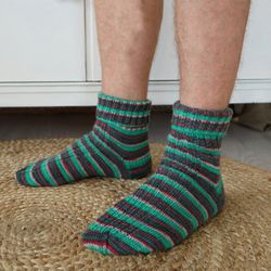 Hand knit wool socks, Long knit socks, Men boot socks, Womens winter socks, Gift for him, Christmas socks