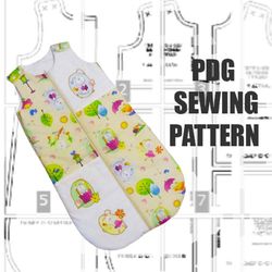 Baby sleeping bag pdf pattern, newborn sleeping bag for baby, sleeping bag for toddler, sewing pattern for baby cradle