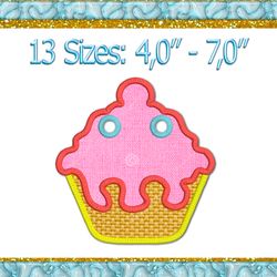 cupcake banner ith embroidery design