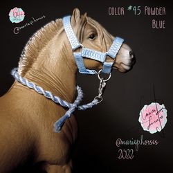 schleich halter & lead rope set 64 colors - horse tack - handmade toy accessories - custom collecta model - mariephorses