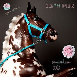 breyer 3-sltd halter & lead rope set 64 colors - lsq model horse tack - toy accessory - traditional custom handmade tack