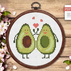The Avocado Cross Stitch Pattern, Kitchen Cross Stitch, Embroidery Avocado, Love Cross Stitch Pattern