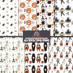 scary halloween seamless pattern