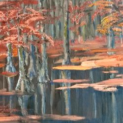Big Cypress Landscape Florida  Painting Oil Original Painting National Park  Impasto by Nadia Hope