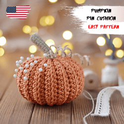 Pin cushion Pumpkin CROCHET PATTERN, pin holder pumpkin easy pattern