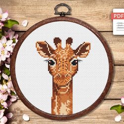 The Giraffe Cross Stitch Pattern, Animal Cross Stitch, Embroidery Giraffe, Savana Cross Stitch Pattern