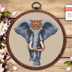 the elephant cross stitch pattern, animal cross stitch, embroidery elephant, savana cross stitch pattern