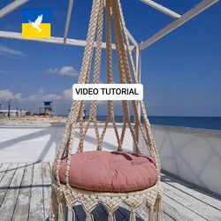pattern video tutorial macrame hanging chair diy lotus swing meditation chair round swing step-by-step instruction