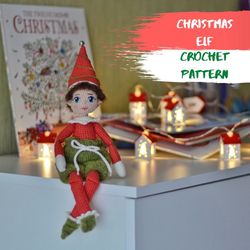 Christmas amigurumi Elf doll CROCHET PATTERN, Santa's helper toy crocheting pattern, elf amigurumi doll