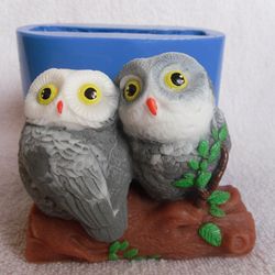 Two owls - silicone mold
