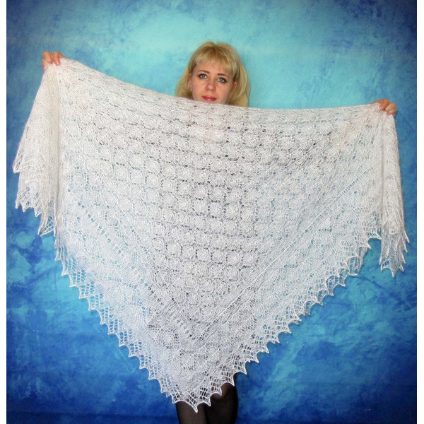 белый оренбургский пуховый платок, шаль из козьего пуха, паутинка, косынка, подарок женщине.JPG
