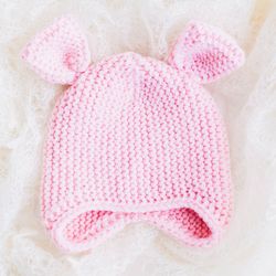 KNITTING PATTERN: Hat "Sweet Dreams"/ Hat with ears / Hat Cap for Baby Kid / Garter stitch Hat / 6 Sizes