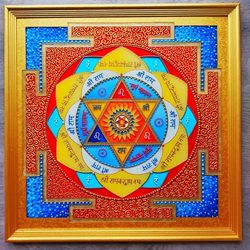 Sun Yantra Surya Mandala wall art Yoga decor Meditation Spirituality painting