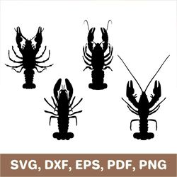 Lobster svg, crawfish svg, crayfish svg, lobster template, crawfish template, lobster dxf, crawfish dxf, lobster cutout