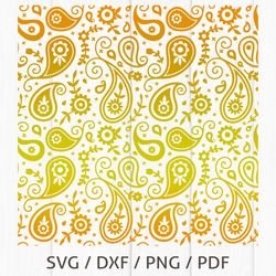 Seamless Bandana Paisley Pattern SVG/JPG/PNG Cutting File