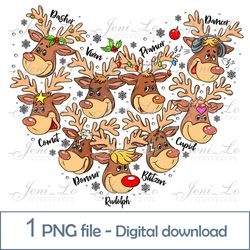 All Santas Reindeer 1 PNG file Merry Christmas Sublimation Christmas design Christmas Reindeer clipart Digital download