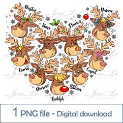 all santas reindeer 1 png file merry christmas sublimation christmas design christmas reindeer clipart digital download