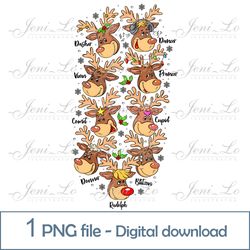 All Christmas Reindeer 1 PNG file Merry Christmas Sublimation Christmas design Santas reindeer clipart Digital download
