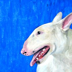 Bull Terrier oil painting, dog portrait oil, painting, dog, dog oil painting