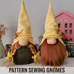 Pattern Autumn Gnome boy and girl. Pattern PDF for sewing Scandinavian gnome 30 cm