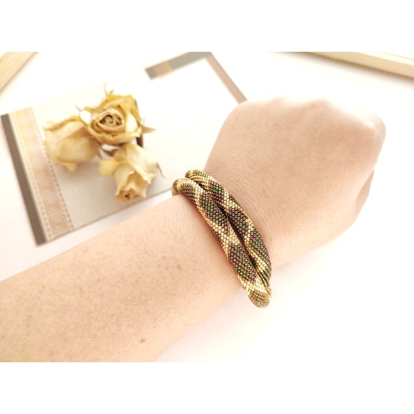 Snake Python Jewelry Snake Python necklace Snake bracelet Beaded Green metalic sn | Inspire ...