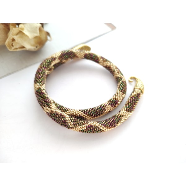 Snake Python Jewelry Snake Python necklace Snake bracelet Beaded Green metalic sn | Inspire ...