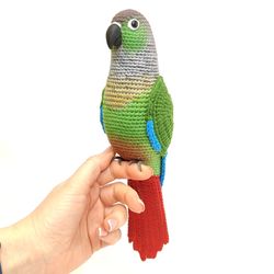 Custom plush green cheek conure