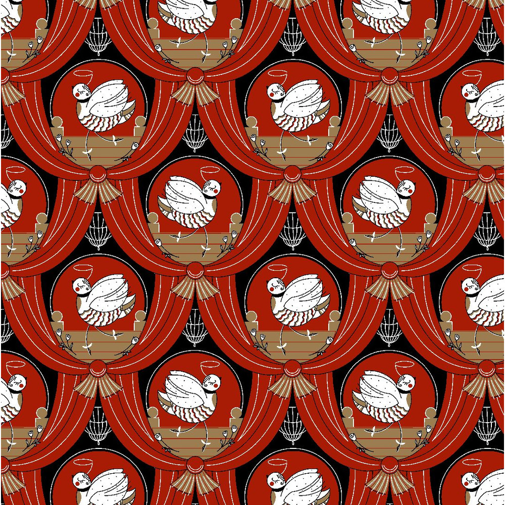 Ballerina-Bird-Seamless-Pattern