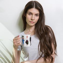 coffee mug contemporary lady