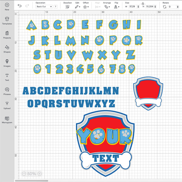 Layered Paw Patrol Alphabet SVG Inspire Uplift