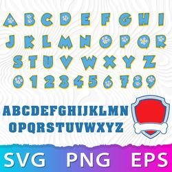 Layered Paw Patrol Alphabet SVG