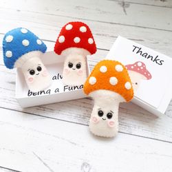 Mushroom plush, Pocket hug in a box, Mushroom lovers gift, Thank you cards, Dad gifts from daughter, I love you, Puns